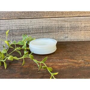 Vintage Akro Agate White Butter Pats kids play dishes- Set of 4